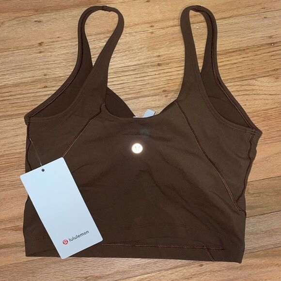 NWT LULULEMON Align Cropped STYLE Tank Top  BROWN JAVA COFFEE Size 6 nwt nwt - Picture 3 of 6